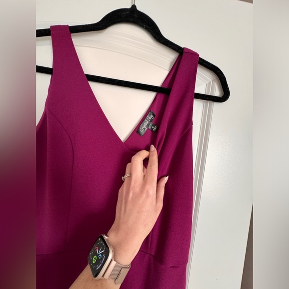 Wide leg Purple/Maroon Jumpsuit - Picture 2 of 4